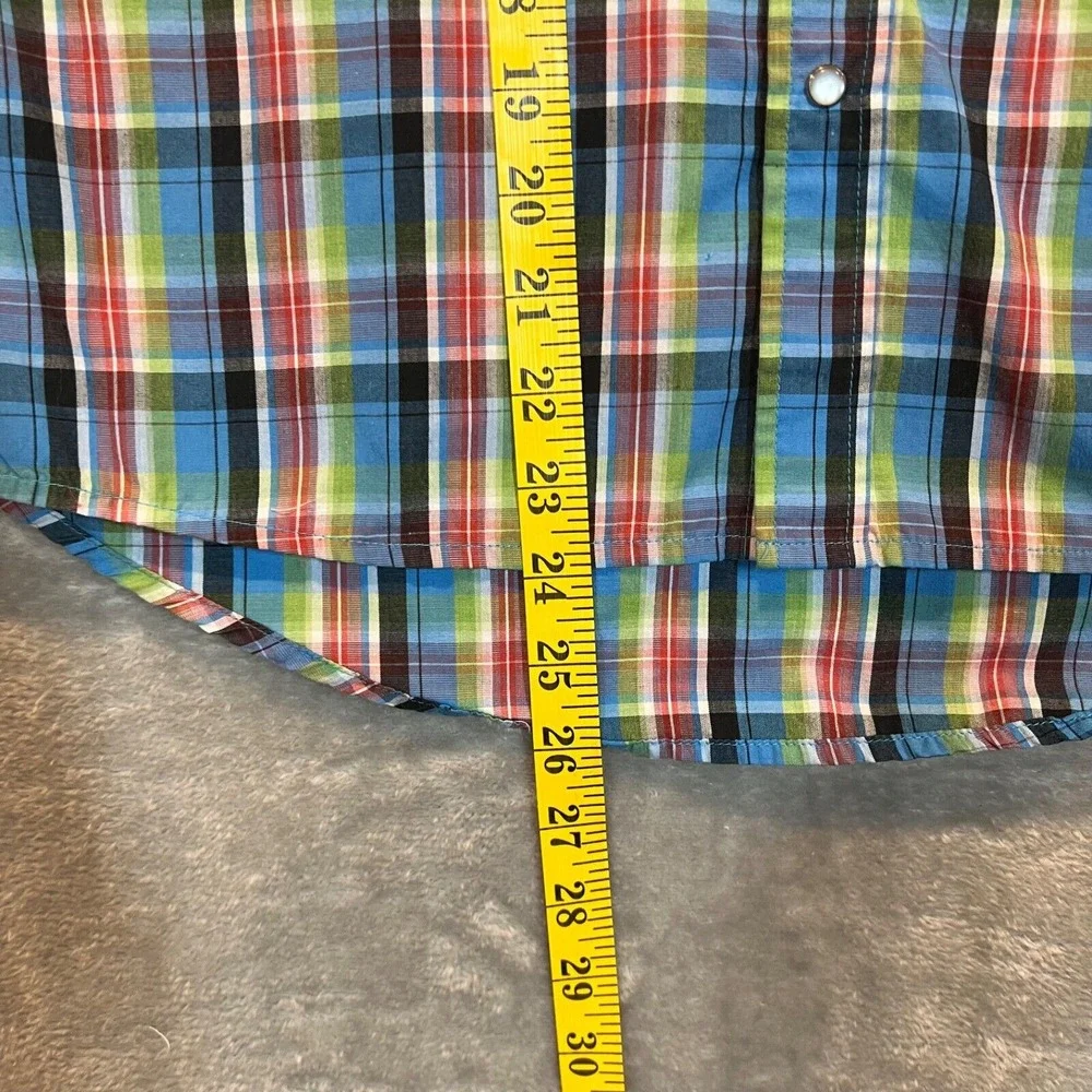 Cowboy Legend Shirt Youth Size XL Plaid‎ Long Sleeve Pearl Snap Western 4H Rodeo